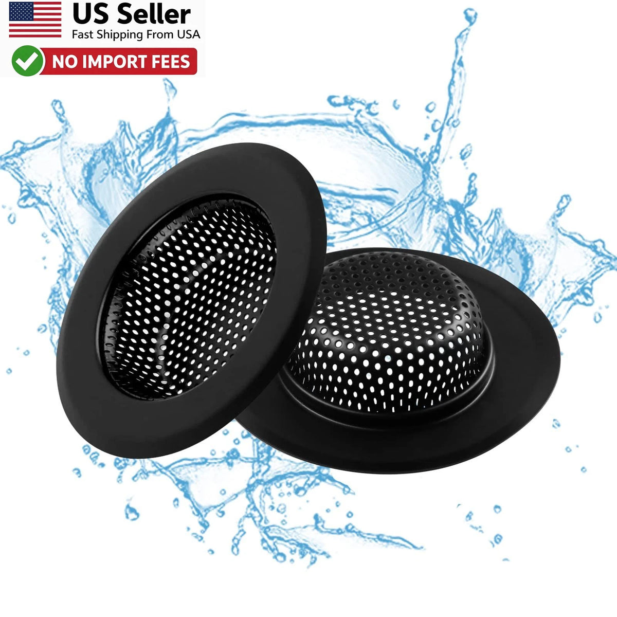 2X Sink Drain Strainer for 4.5" Sinks (Anti Clog, Stainless Steel)