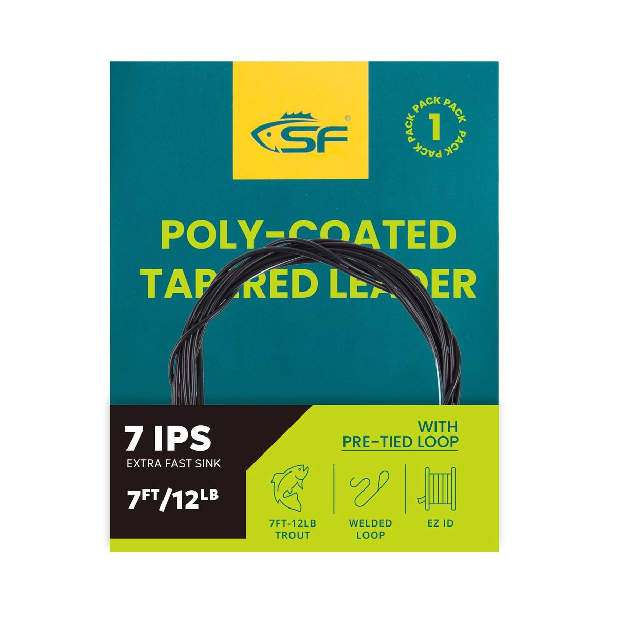 7FT Polyleader Monofilament Core Leader Line for Trout Fishing