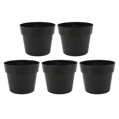 5 Pack 5 Gallon Black Plastic Nursery Pots for Plants (302424cm)