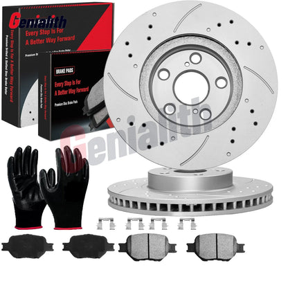 Front Drilled Rotors & Ceramic Brake Pads for Scion tC (2005–2010)