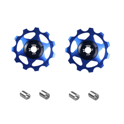 2X Blue Bicycle Derailleur Pulley Wheel Kit 11T Ceramic Bearing