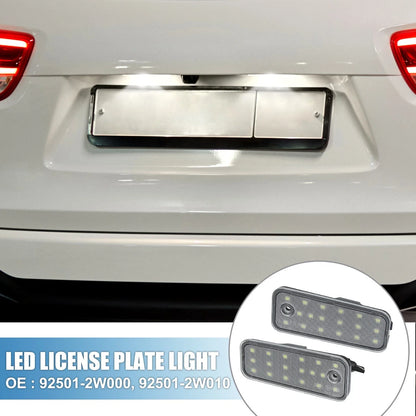 2X White LED License Plate Light No. 92501-2W000 for Hyundai Santa Fe (2013–2016)