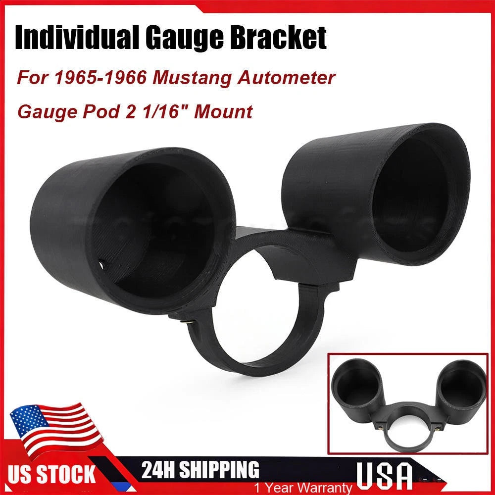 Rally Pac Gauge Pod Mount for Ford Mustang (1965–1966) Dual Gauge Dash 2 1/16"
