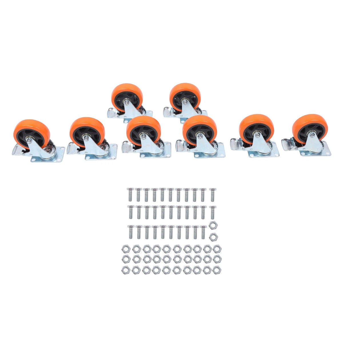 Set of 8 Heavy Duty 4-Inch Swivel Caster Wheels with Dual Locking