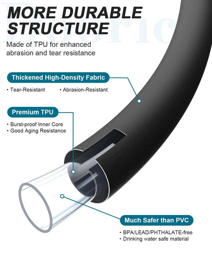 50FT Flexible Garden Hose with Valve for Lightweight Use