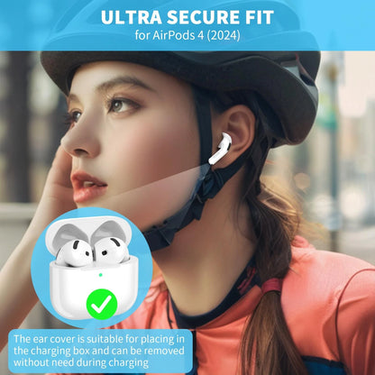 5 Pairs AirPods 4 Ear Tips Covers Sport Anti-Slip White