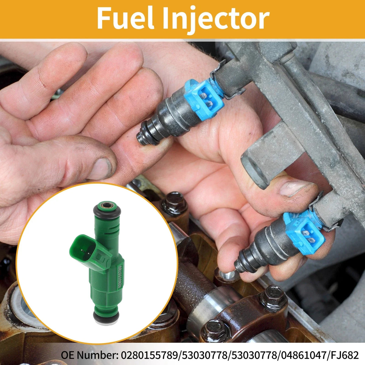 1 Pc Fuel Injector No. 0280155789/53030778 for Dodge B1500 (1996–1998)