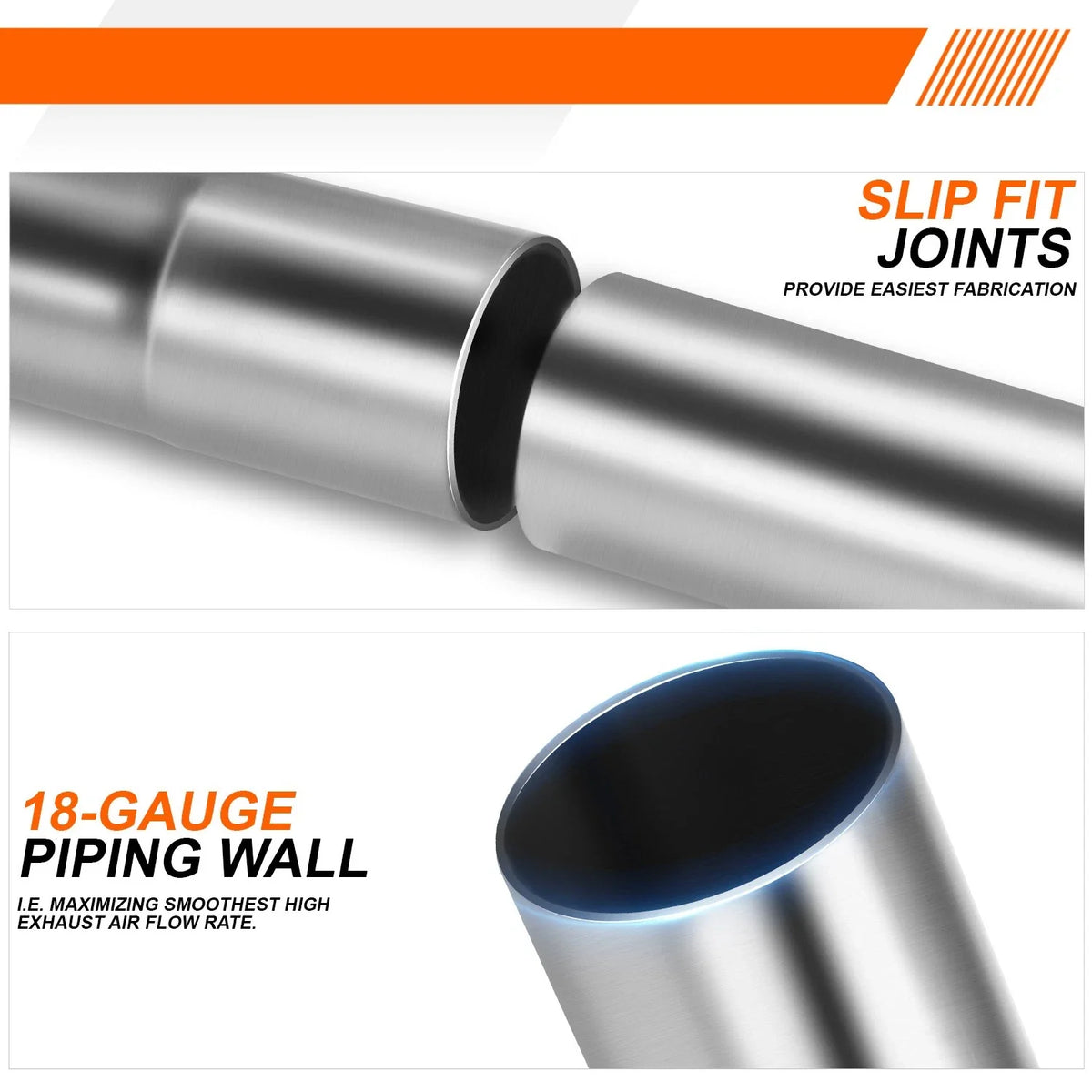 16X Slip-Fit Exhaust Pipes for Various Makes and Models (Custom 3")