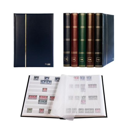 60-Side Stockbook Stamp Album for Collectors - Padded Blue Cover