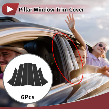 Set of 6 Door Pillar Window Trim for Audi A3 Sedan (2021–2025) Black