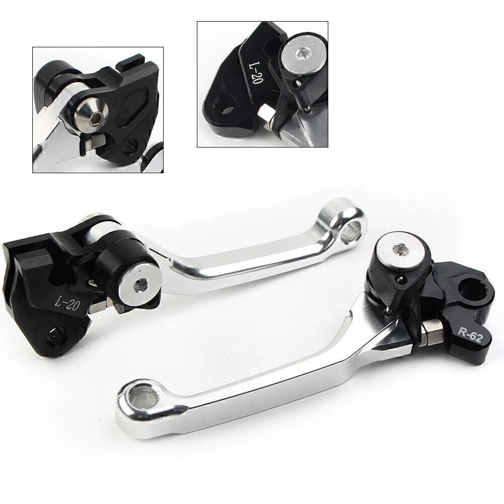 Set of 2 Brake Clutch Levers for RMZ450 (2005–2022) Silver Aluminum