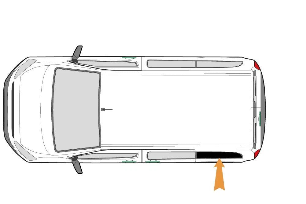 Left Rear Side Blackout Curtain for Citroen Dispatch (2016 On SWB)
