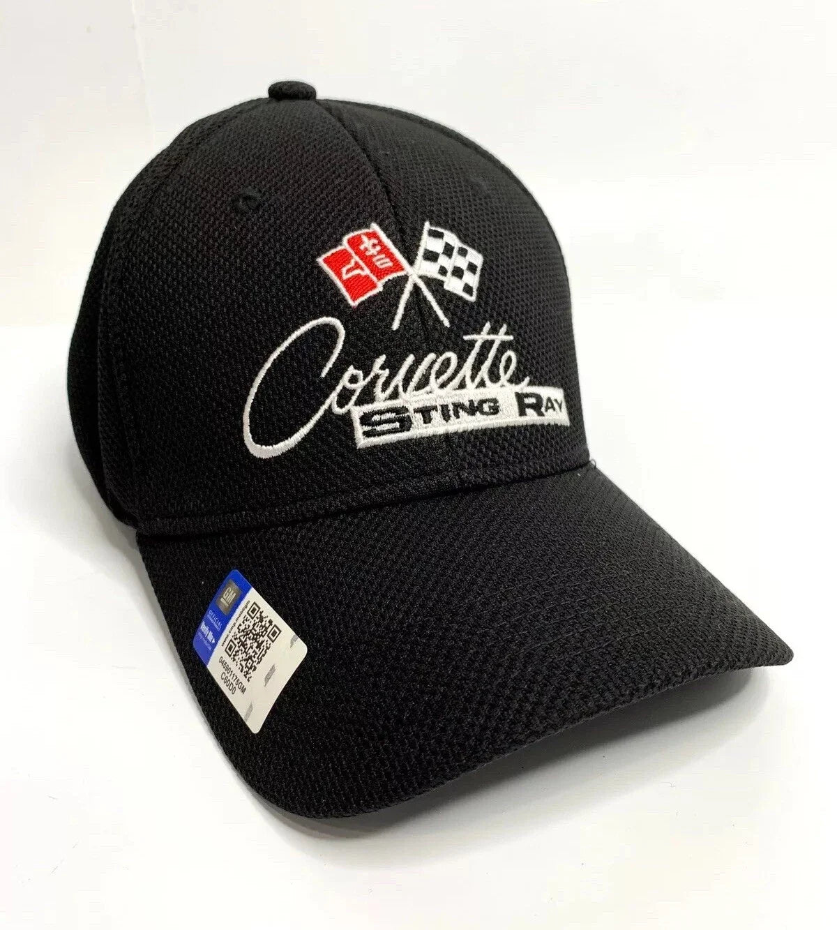 Black Flexfit Hat Cap with Chevy Corvette C2 Logo for Chevrolet (1963–1967)