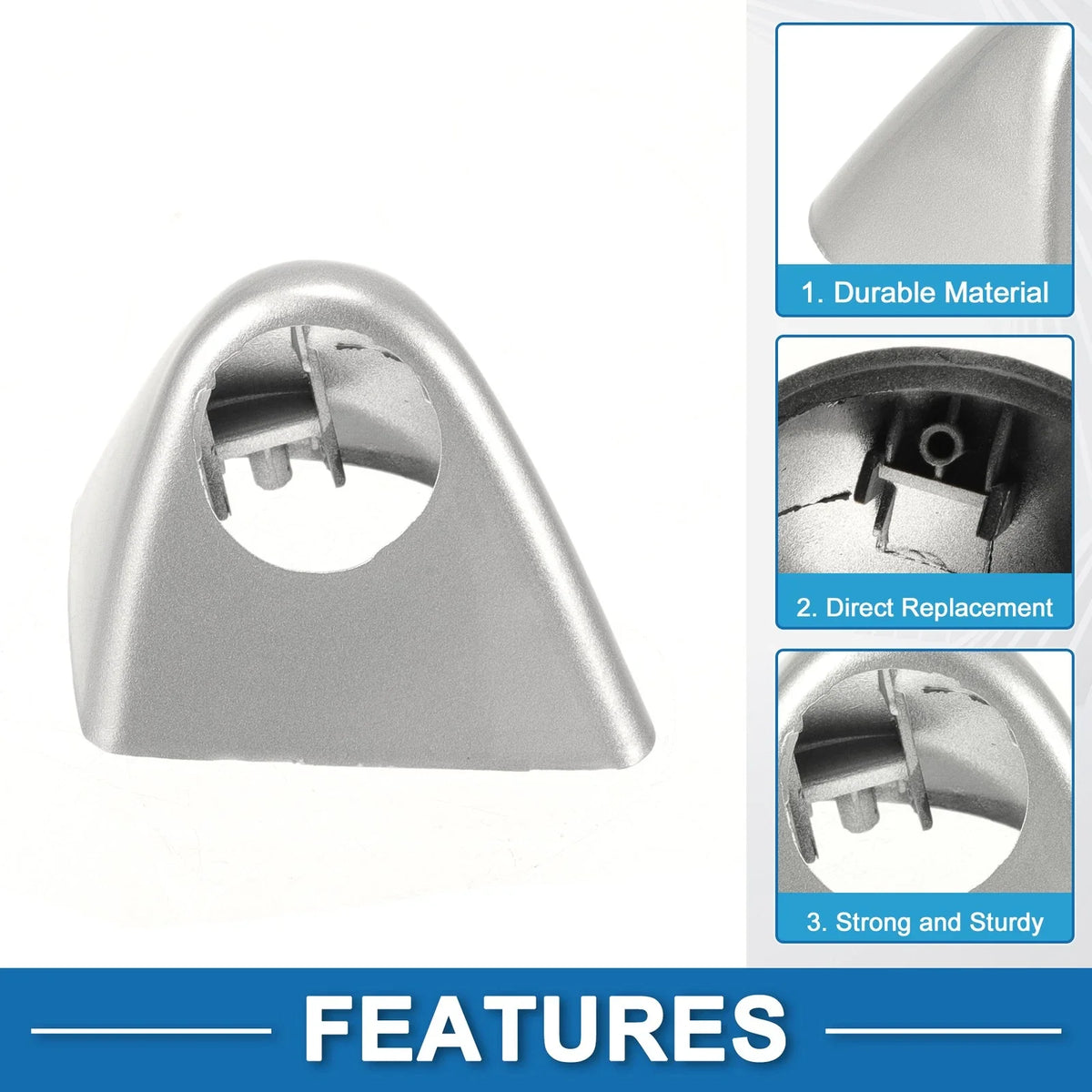 Washer Nozzle Cover Cap No. 61678252746 for BMW X5 (2000–2006) Silver Tone