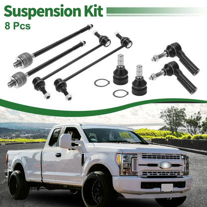 8pcs Front Suspension Kit Tie Rod End Sway Bar Link for Ford Mustang 