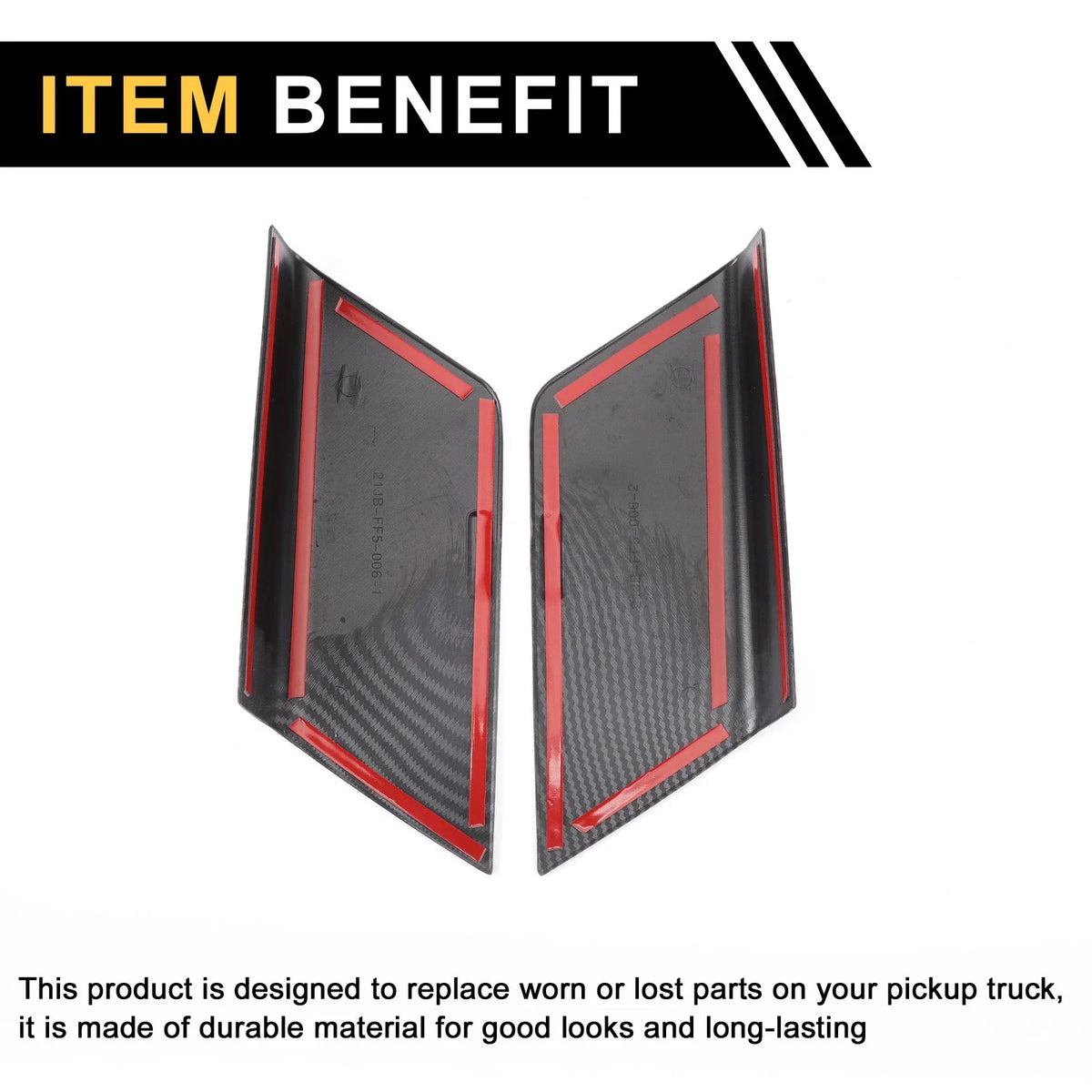 1 Pair Carbon Fiber Door Panel Handle Covers for Ford F-150 (2021–2024)