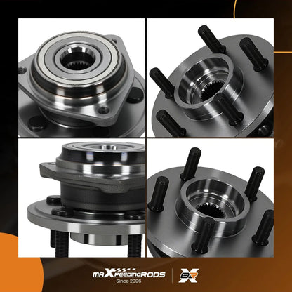 Front Wheel Hub & Bearing Set (2) for Jeep TJ (2000–2006) 513158 3Bolt Mount