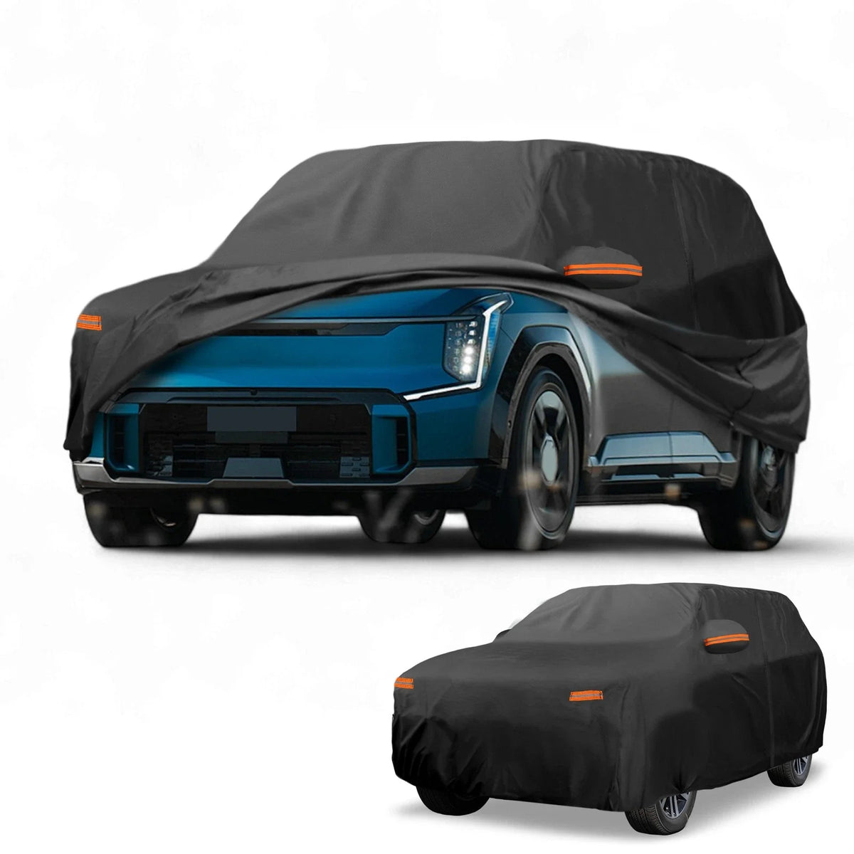 Waterproof Car Cover for Kia EV9 (2023–2023) 190T-PU, Black, Zipper