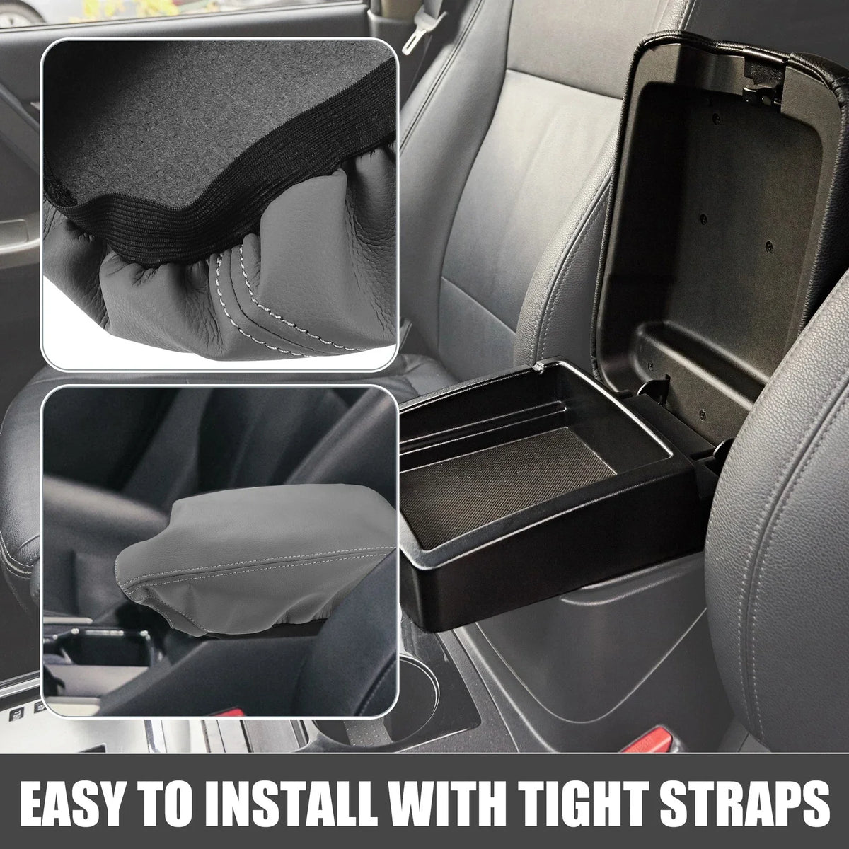 Car Center Console Armrest Cover Trim for Honda Accord (2013-2017) Gray