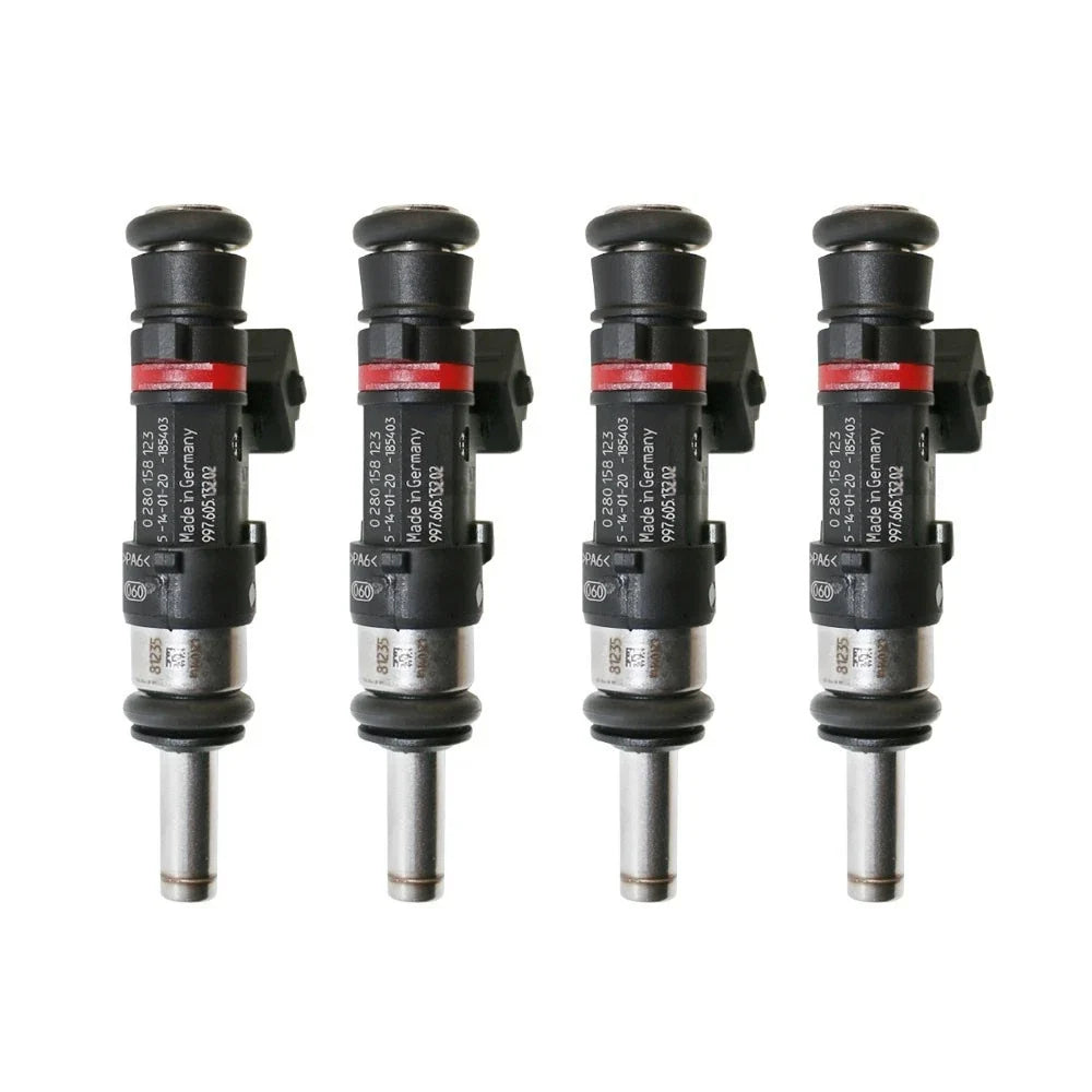 Set of 4 Bosch 0280158123 590cc 56lb Long Nozzle EV14 Fuel Injectors