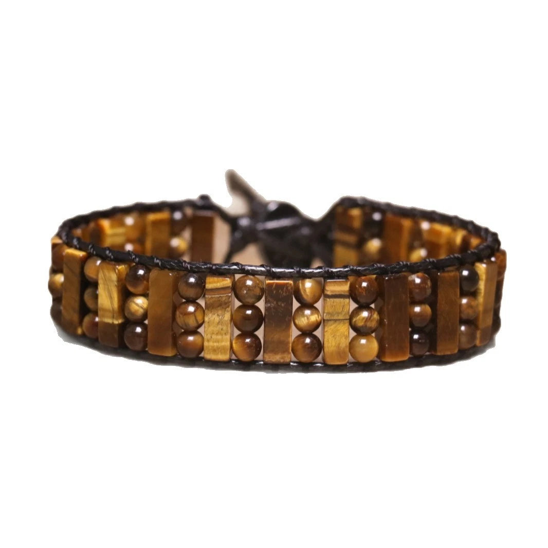 Crystal Tiger's Eye Bead Bracelet for Men - Healing Energy Accessory