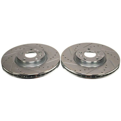 2X Powerstop Brake Discs Front for Volvo S90 S60 XC60 XC40 (2017–2022) EBR1699XPR