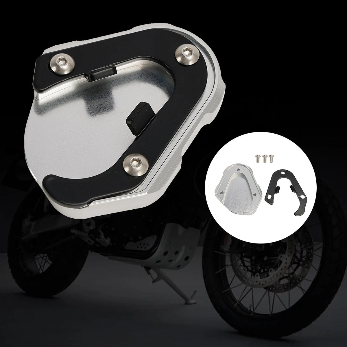 Kickstand Enlarger Plate Pad for Scrambler 1200XC/XE, Tiger 1200 GT (2022–2023) KSP-194-TI