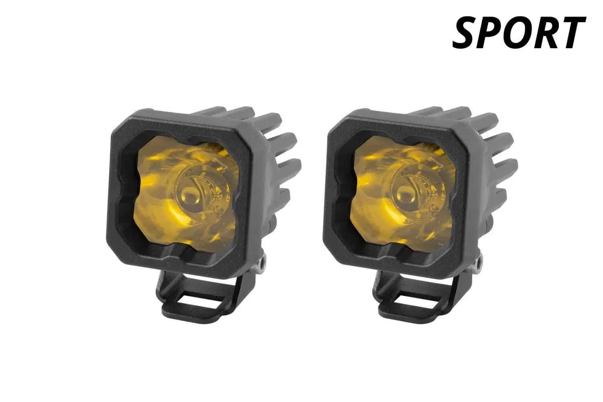 Diode Dynamics SSC1 LED Pods Yellow Sport Flood for Make Model (2005–2015)