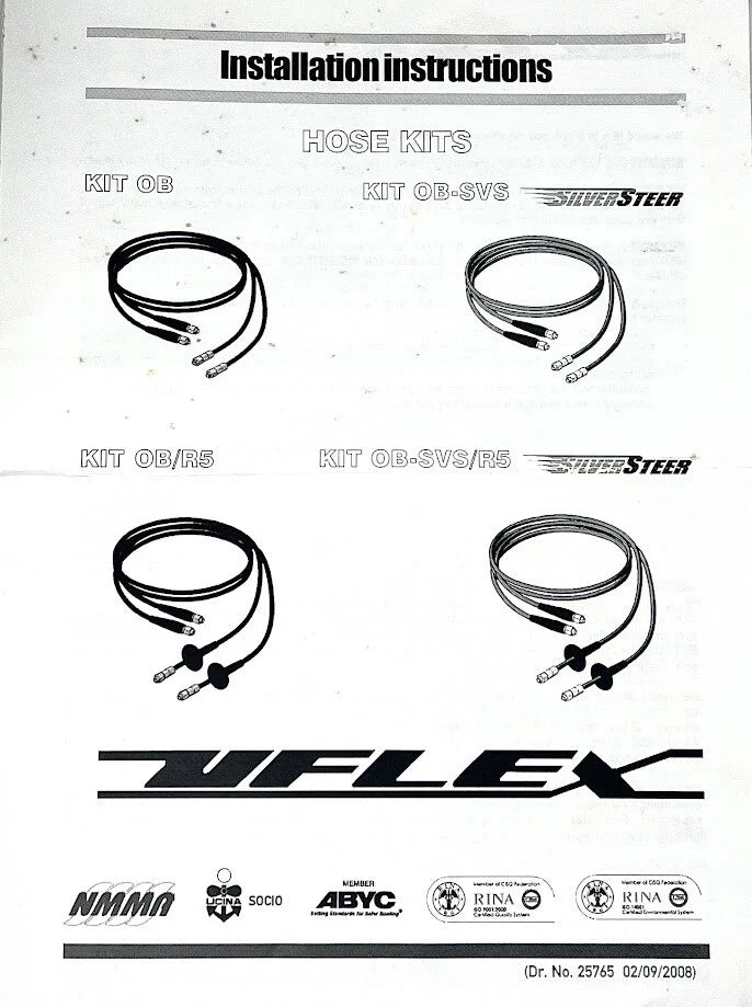 Hydraulic Hose Kit 2X 3FT for Uflex (UFLEX KITOB-03)