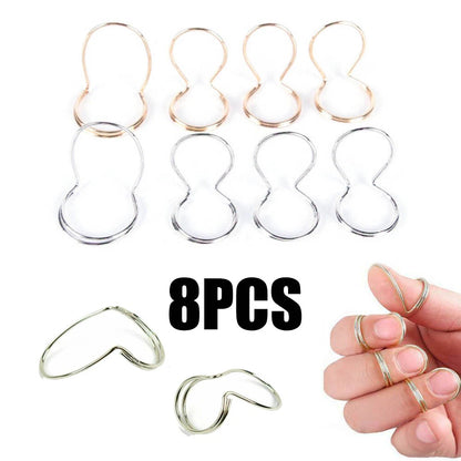 8X Metal Finger Thumb Picks for Banjo Ukulele Guitar Plectrums Silver Gold