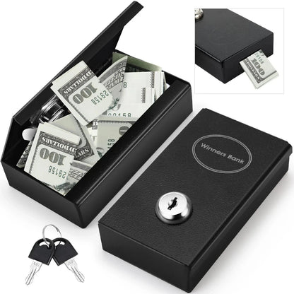 Metal Box for Gamblers Pocket Sized Winner Bank Casino Cash Box