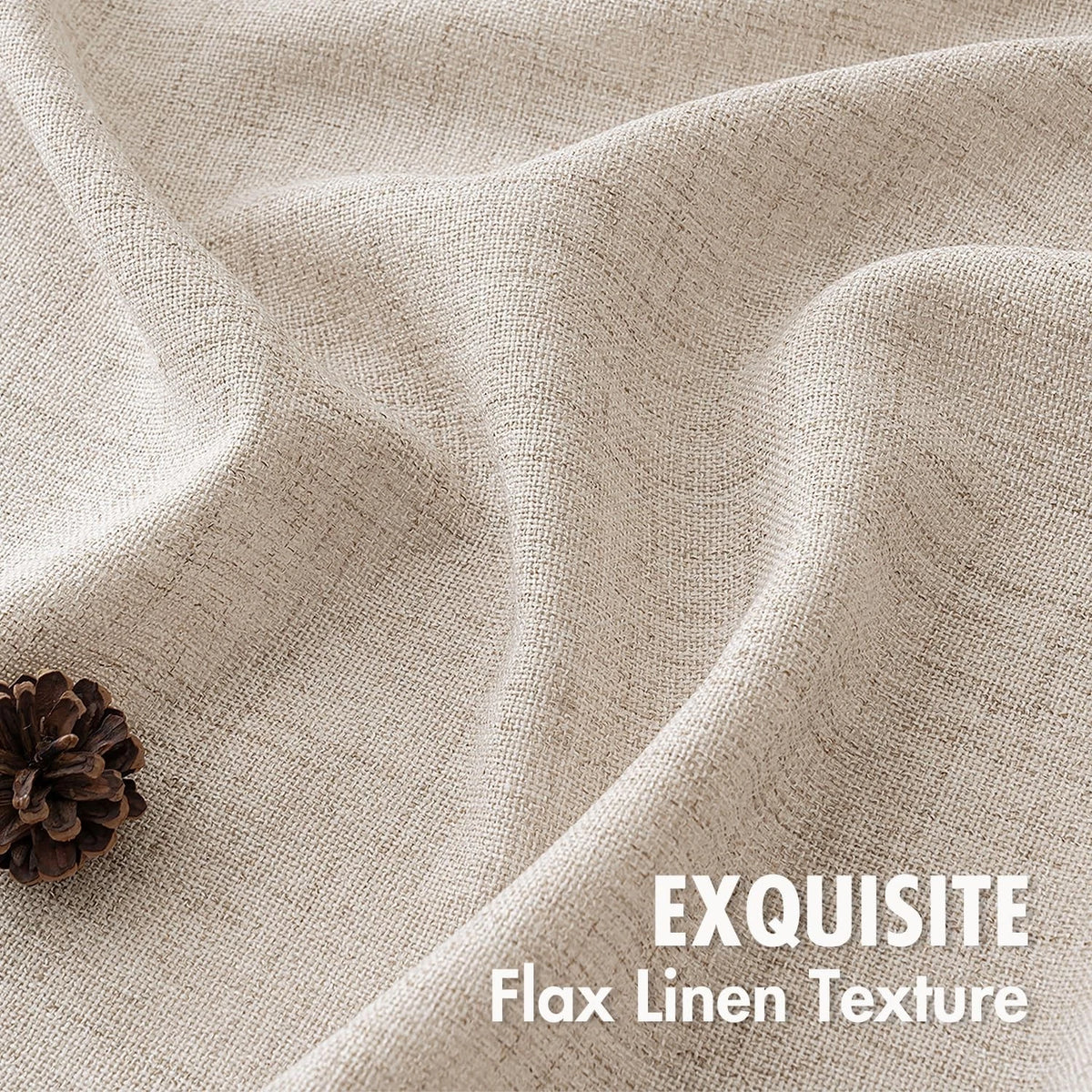 Pack of 2 Faux Linen Curtains 42"W x 63"L for Home Decor