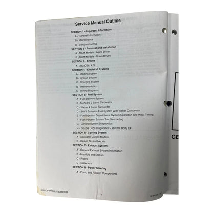 Service Manual #25 for MerCruiser GM V-6 262 cid 4.3 (90-861328 1297)
