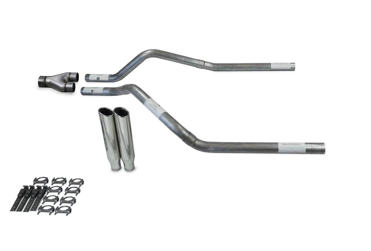 Dual Exhaust Kit for GMC Jimmy (1995–1999) - 2.5" Y Pipe, Clamp-On Tips