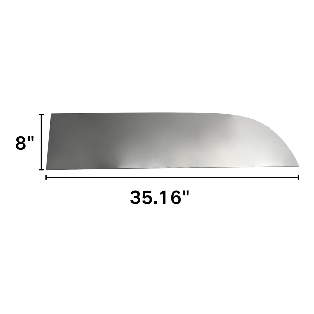 2Pcs Stainless 8" Chopped Window Trim for Kenworth T680/T880 (2013–2023) 906014