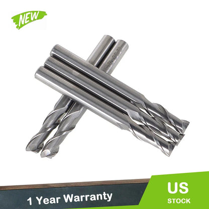5 Pcs 3/16" 2 Flute Carbide End Mill for Various Applications (USA)