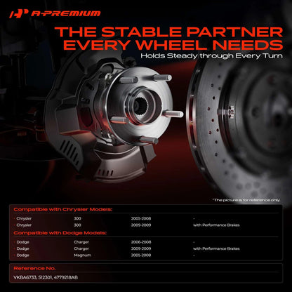 Rear Wheel Hub & Bearing Assembly for Dodge Charger 2006–2009, Chrysler 300, 4779218AB, VKBA6733, 512301