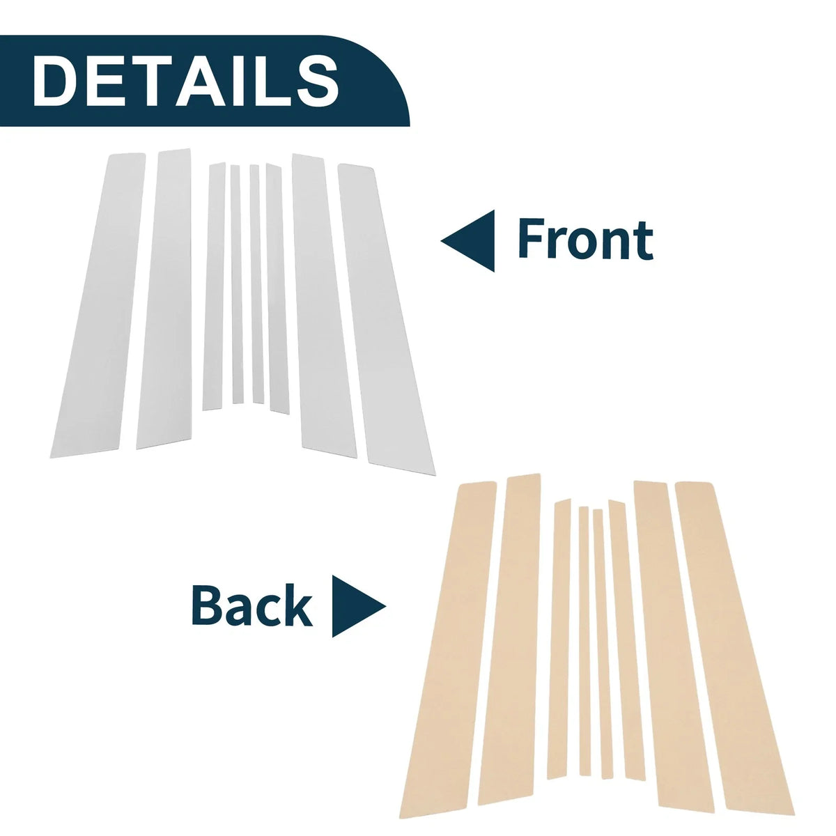 Set of 8 Door Pillar Window Trim for Toyota Rav4 (2007–2012) Chrome