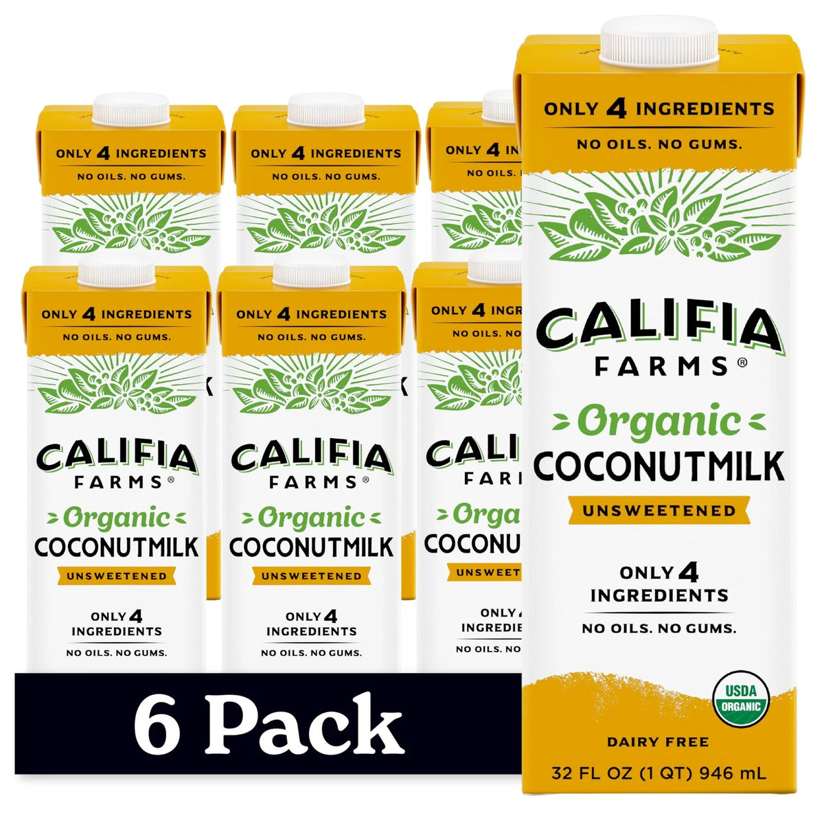Organic Coconut Milk for Califia Farms (32 oz, Pack of 6)
