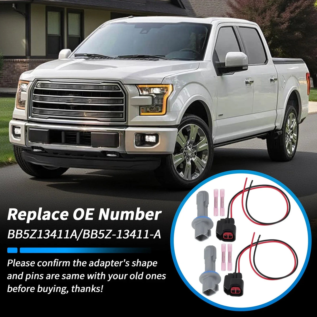 Side Marker Light Bulb Socket Wiring for Ford F-150 F250 Super Duty (2015–2023)
