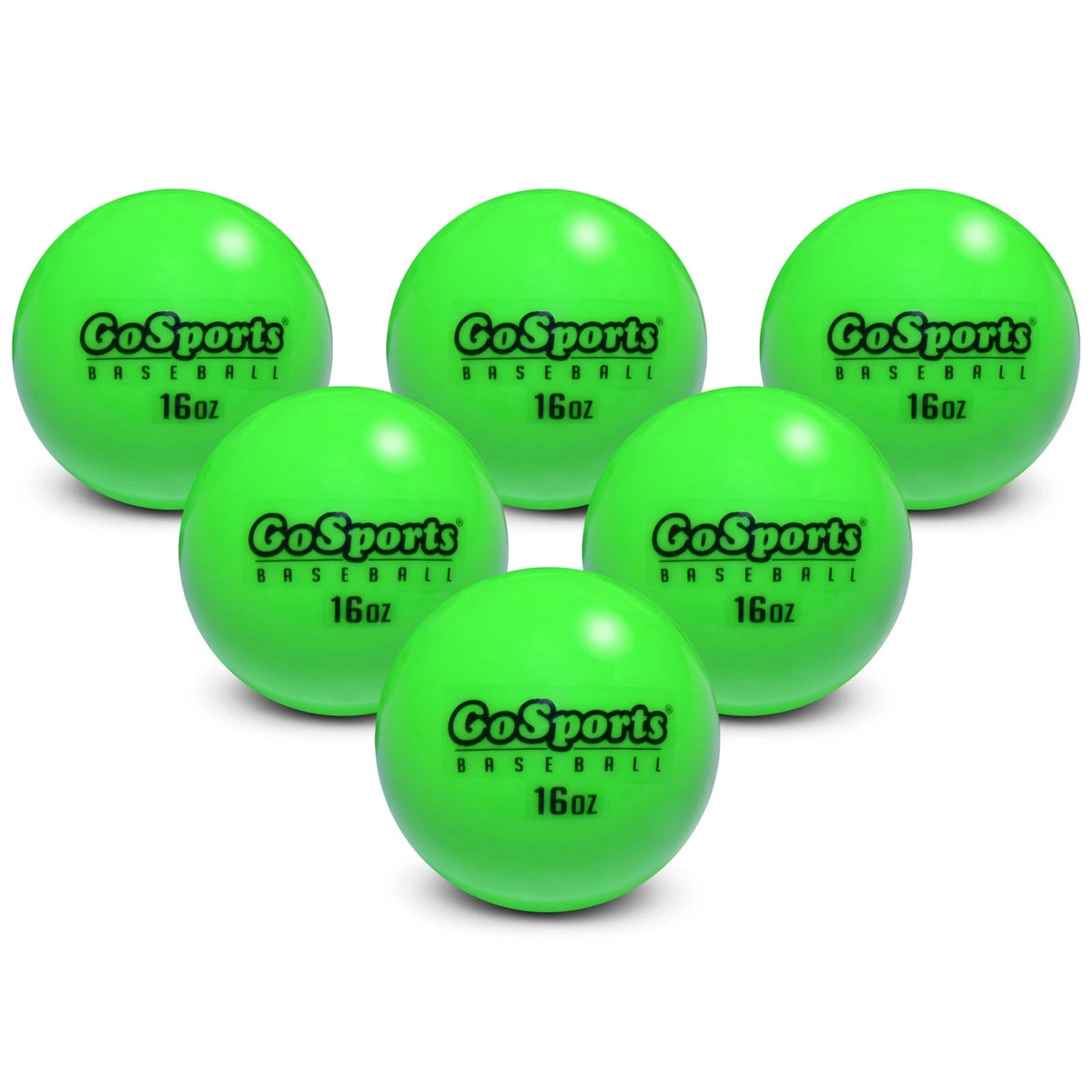 2X 2.8 Inch Weighted Training Balls for Baseball (Pack of 6) - Green