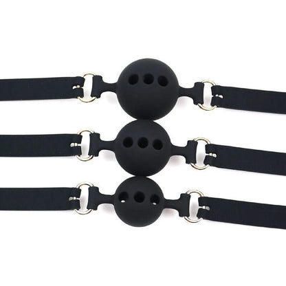 PU Leather Harness Belt Open Mouth Ball Gag BDSM Oral Plug