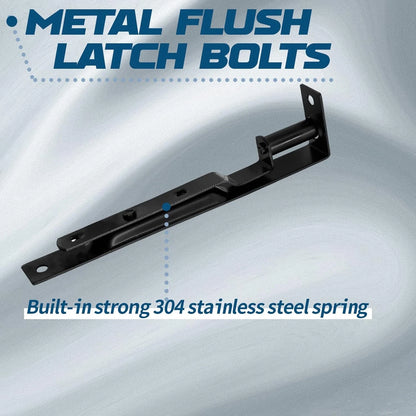 2Pcs 6 Inch French Door Lock for Flush Mount (Style A) - Black