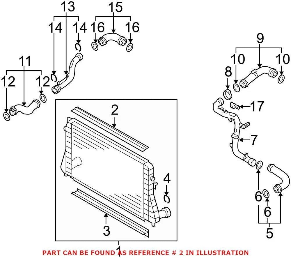Lower Radiator Air Seal 1K0121345E for VW Audi