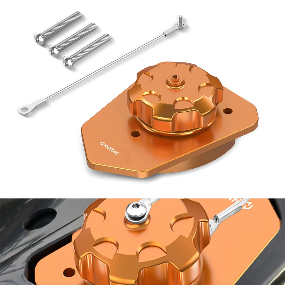 Anodized Fuel Filler Neck with Cap Set for KTM 690 SMC 2019–2023