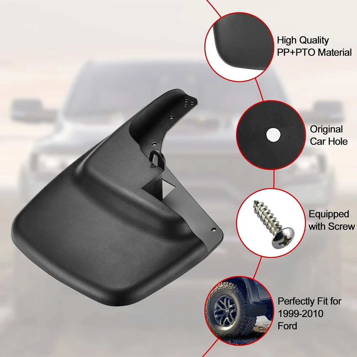 Set of 4 Mud Flaps for Ford F-550 Super Duty (1999–2010)