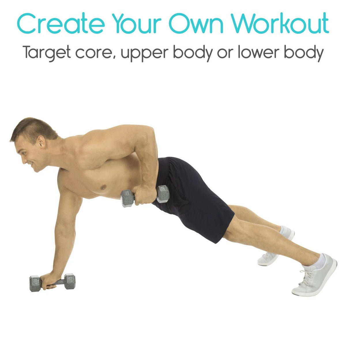 Dumbbell Workout Poster for Home Gym (30"L x 17"W) - Multicolor