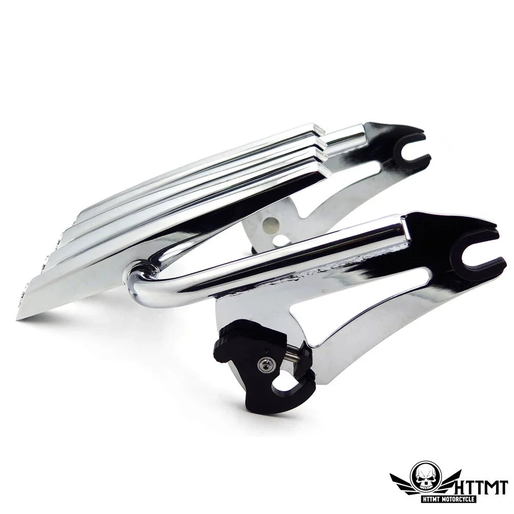Chrome Skull Detachable Stealth Luggage Rack for Harley Touring (2009–2018)