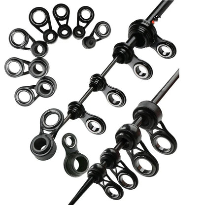 3pcs Fishing Rod Tip Guides for Black Fishing Rods (Stainless Frame)