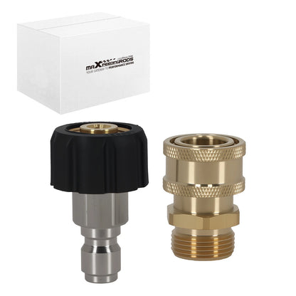 2X M22-14mm to 3/8" QC Brass Adapter for Pressure Washer (5000PSI)